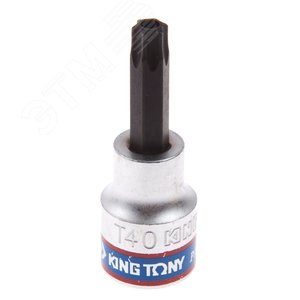 Насадка (бита) торцевая 3/8‘, TORX, T40, L = 50 мм, с отверстием (302740) - King Tony