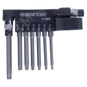 Набор вставок (бит) с воротком-битодержателем 1/4', TORX, T10-T40, L = 60 мм, 8 предметов - King Tony