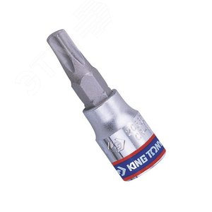 Насадка (бита) торцевая 1/4‘, TORX, T15, L = 37 мм, с отверстием (203715) - King Tony