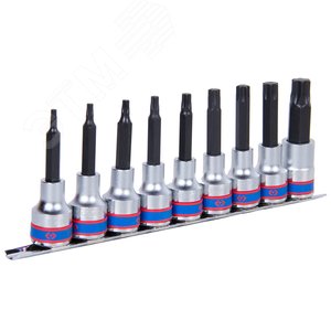 Набор торцевых насадок 1/2', TORX, Т20-Т60 мм, L = 80 мм, 9 предметов - King Tony