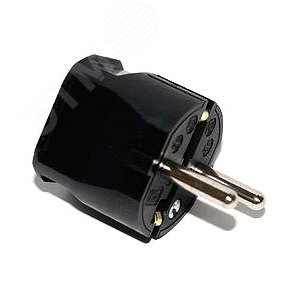 Вилка кабельная бытовая с прямым вводом, термопласт 16A 2P+E 250V IP20, чёрный (1116100) - ABL