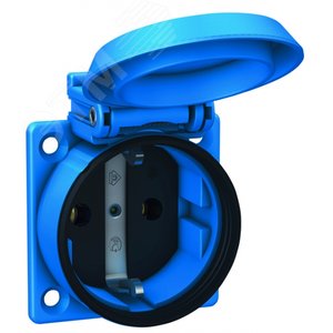 Приборная розетка SCHUKOplus термопласт, фланец, IP54 16A 2P+E 250V, синий (1561050) - ABL
