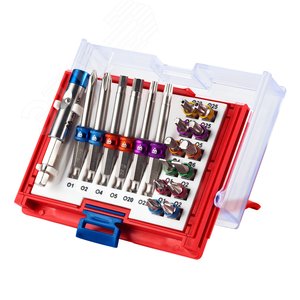 Набор вставок ‘‘бит‘‘ 1/4‘ TORX HEX PZ PH SLOT 19 предметов (058-10019C) - Мастак