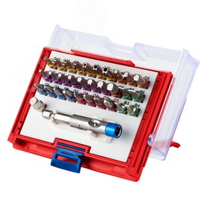 Набор вставок ‘‘бит‘‘ 1/4‘ TORX HEX PZ PH SLOT 32 предмета (058-10032C) - Мастак