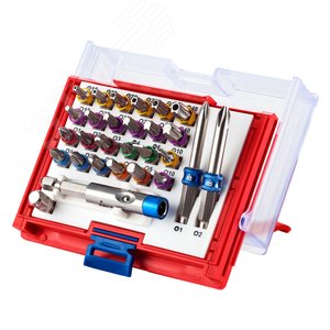 Набор вставок ‘‘бит‘‘ 1/4‘ TORX HEX PZ PH SLOT 28 предметов (058-11028C) - Мастак