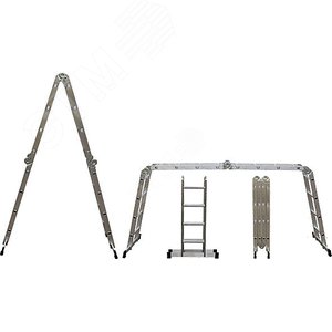 Лестница-трансформер алюминиевая, 4 секции х 3 сту - FIT