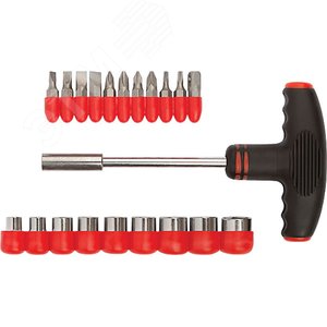 Отвертка Т-образная, 11 CrV бит и 9 головок - FIT