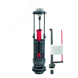 Комплект арматуры сливной двухрежимный механизм ONE 3/6 L, заливной клапан Kompact поршневого типа 1/2 донный, пластик - Wirquin