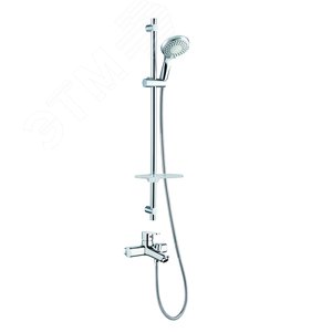 Стойка душевая RIMINI серия Switch Bath хромированная латунь (штанга и смеситель) излив для наполнения ванны, мыльница - Wirquin