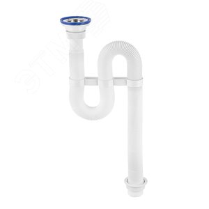 Cифон VIR гофрированный с нержавеющей  чашкой D63 мм 1'1/4- D40/50 - VIRPlast