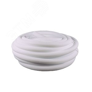 Шланг гофрированный D40 мм (внутренний D33 мм) бе лый бухта 30м - VIRPlast