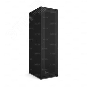 Шкаф напольный телекоммуникационный NTSS RS 32U 600х800мм, 4 профиля 19, двери перфорированная и сплошная металл, регулируемые опоры, боковые стенки съемные, разобранный, черный RAL 9005 (NTSS-RSP32U6080PD-BL) - фото 3