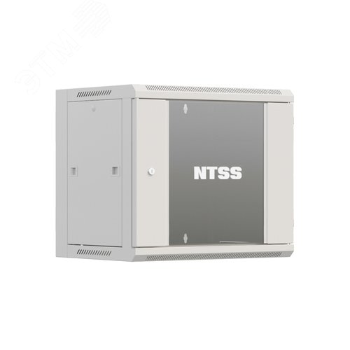 Шкаф настенный телекоммуникационный W 12U 600х450х635мм, 2 профиля 19, дверь стеклянная, боковые стенки съемные, задняя стенка, разобранный, серый RAL 7035 - NTSS, артикул УТ000017848