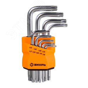 Набор ключей имбусовых Torx , 9 , T10-T50 - ВИХРЬ