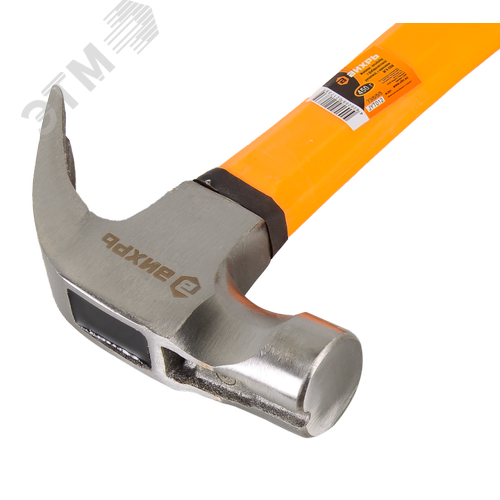 Молоток-гвоздодер 450 г фиберглассовая двухкомпонентная ручка с магнитом 2