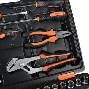 Набор инструментов, 1/2'' , 1/4'' , CrV, в кейсе 76 предм'' 3