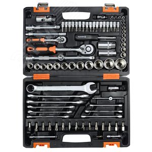 Набор инструментов, 1/2'' , 1/4'' , CrV, в кейсе 82 предм''