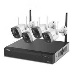 Комплект видеонаблюдения 4-х канальный видеорегистратор NVR1104HS-W-S2-CE WiFi и четыре IP-камеры IPC-G26EP-0280B (KIT/NVR1104HS-W-S2/4-G26E) - IMOU
