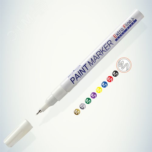 Маркер-краска MunHwa Extra Fine Paint Marker белая, 1мм, нитро-основа (EFPM-05) - ЭРА (Энергия света)