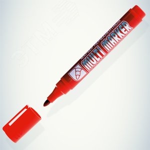 Маркер перманентный Crown Multi Marker красный, пулевидный, 3мм (CPM-800) - ЭРА (Энергия света)