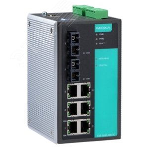 Коммутатор управляемый 6 x 10/100BaseTX, 2 x      100BaseFX (многомодовое оптоволокно), разъем SC (EDS-508A-MM-SC-T) - MOXA