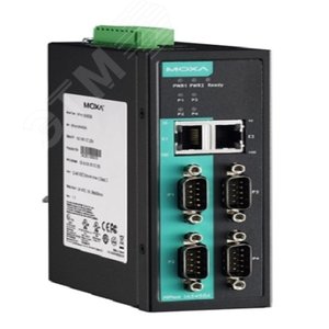 4-портовый усовершенствованный преобразователь    RS-232/422/485 в Ethernet с расширенным диапазономтемператур (NPort IA5450A-T) - MOXA