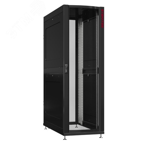 Шкаф серверный 45U 800х1200 передняя дверь: одностворчатая перфорированная IP20. задняя дверь: без. боковые панели: глухой металл. цвет: черный RAL9005  - SYSMATRIX