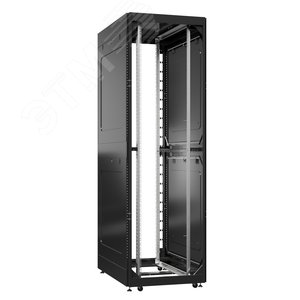 Шкаф серверный 42U 800х1200 передняя дверь: без. задняя дверь: без. боковые панели: глухой металл. цвет: черный RAL9005  - SYSMATRIX