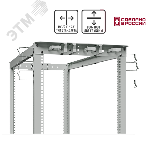 Cтойка cерверная открытая 36U. 19'' / 21''/ 23'' глубиной 800мм и 1000мм (8433s) - фото 2