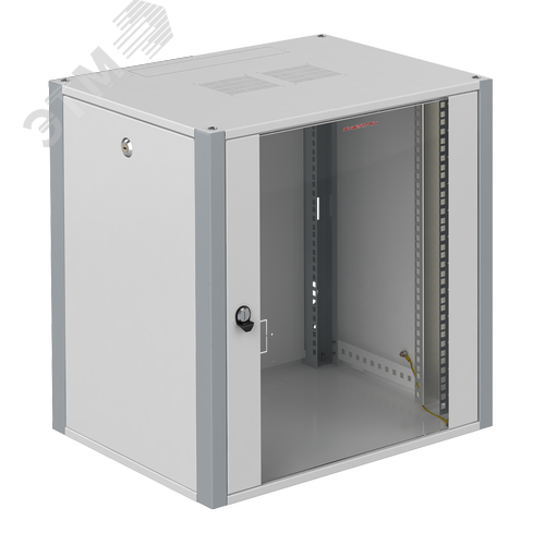 Шкаф телекоммуникационный настенный 19' 9U дверь стекло IP20. 600x450x450mm(ШхГхВ) цвет серый(RAL 7035/RAL7000) - фото 4