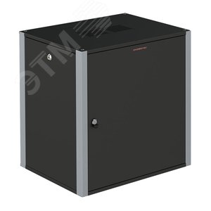 Шкаф телекоммуникационный настенный 19' 12U дверь металл IP20. 600x450x585mm(ШхГхВ) цвет черный(RAL 9004/RAL7000) - SYSMATRIX