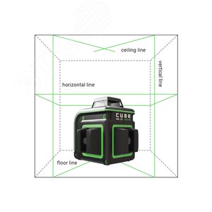 Уровень лазерный Cube 360-2V GREEN Professional Edition (А00571) - фото 2