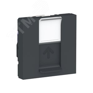 Розетка UNICA MODULAR компьютерная RJ45 одиночная категория 6 UTP 2 модуля антрацит (NU341554) - Schneider Electric