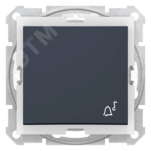 Переключатель кнопочный звонок IP44 графит - фото 2