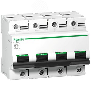 Выключатель автоматический четырехполюсный C120N 63А D 10кА | A9N18390 | Schneider Electric 3