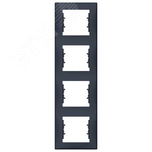 Sedna Рамка 4 поста вертикальная графит (SDN5802070) 3