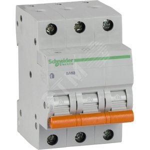 Выключатель автоматический трехполюсный ВА63 6А C 4,5кА | 11221 | Schneider Electric
