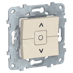 Unica New Бежевый Выключатель для жалюзи, 2-клавишный, сх. 4 | NU520844 | Schneider Electric - Schneider Electric
