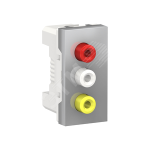 Unica Modular Алюминий Розетка 3 RCA, 2 мод. | NU343130 | Schneider Electric - Schneider Electric