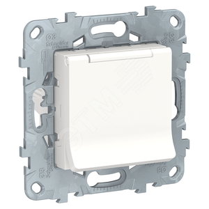 Unica New Белый Розетка с/з со шторками, с крышкой, 16А, 250В, IP40 | NU503718TA | Schneider Electric - Schneider Electric