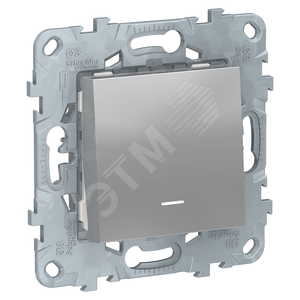 UNICA NEW Выкл 1-кл, с подсв, сх. 1а, алюм - Schneider Electric