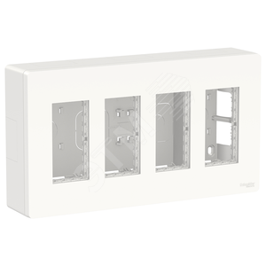 UNICA SYSTEM+ БЛОК открытой установки 4х2 белый | NU124418 | Schneider Electric - Schneider Electric
