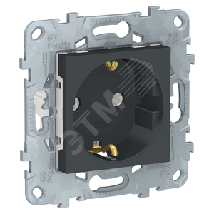 UNICA NEW Розетка в рамку с/з, б/ш, винт. зажим, 16 А, 250 В, антр - Schneider Electric