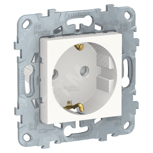 Unica New Белый Розетка с/з со шторками, винт. зажим, 16А, 250В | NU503718 | Schneider Electric - Schneider Electric