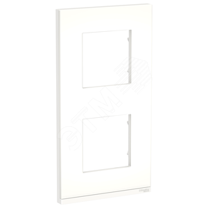 Рамка UNICA PURE двухпостовая вертикальная матовое стекло/белый
