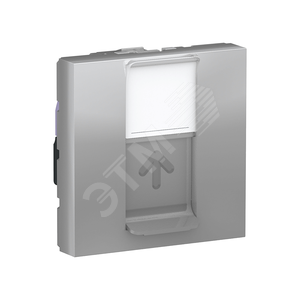 Розетка UNICA MODULAR компьютерная RJ45 одиночная категория 6 UTP 2 модуля алюминий (NU341530) - Schneider Electric