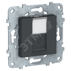 UNICA NEW Розетка комп. 1хRJ45, кат. 5е UTP, антр - Schneider Electric