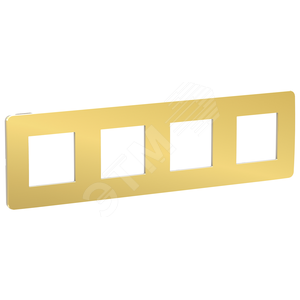 Рамка UNICA STUDIO четырехпостовая золото/бежевый (NU280860)