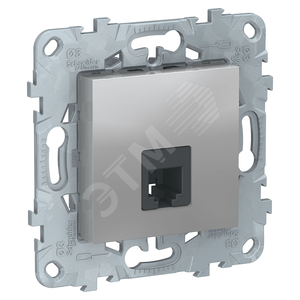 Unica New Алюминий Розетка телефонная, RJ11, одиночная 4 контакта | NU549230 | Schneider Electric - Schneider Electric