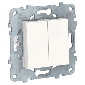 Unica New Белый Переключатель 2-клав, перекрестный, 2 x сх. 7, 10 AX, 250В | NU521518 | Schneider Electric - Schneider Electric
